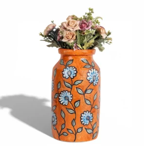 Terracotta Bloom Handpainted Ceramic Vase