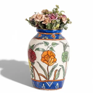Heritage Garden Handpainted Ceramic Vase