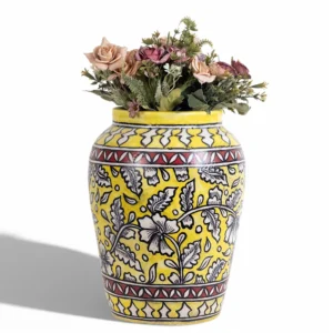 Sunflower Bloom Handpainted Ceramic Vase