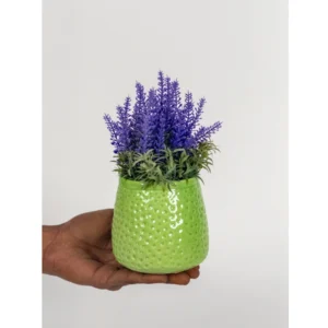 Lime Dot Mini Ceramic Planter