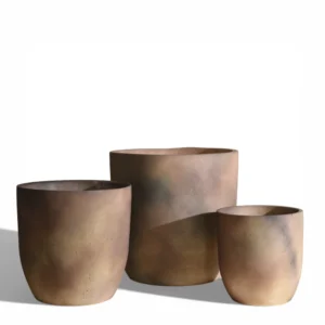 Rustic Earth Matte Ceramic Planter Set (Set of 3)