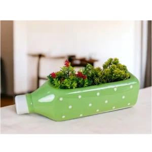 Polka Bottle Ceramic Planter
