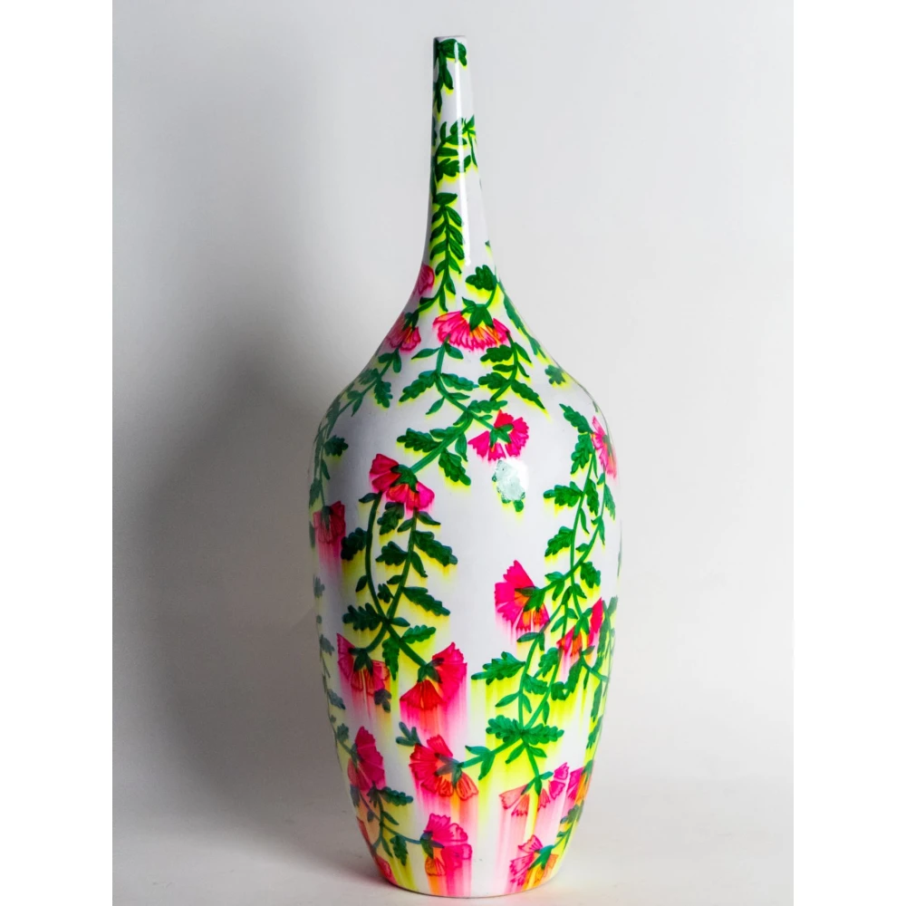 Blossom Cascade Hand-Painted Ceramic Vase