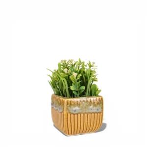 Amber Ridge Square Ceramic Planter