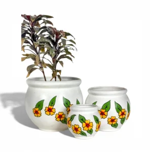 Ivory Blossom Planter Set