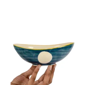 Azure Wave Crescent Bowl