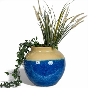Coastal Horizon Dual-Tone Ceramic Planter