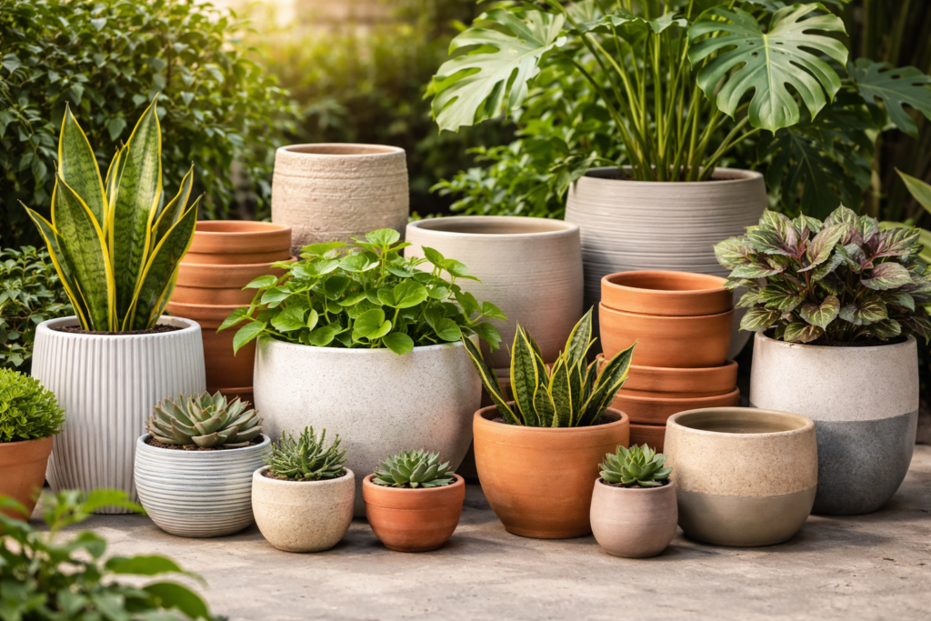 Ceramic Planter & Clay Pots