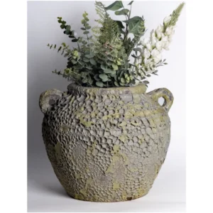 Ivory Crater Lava Amphora Vase