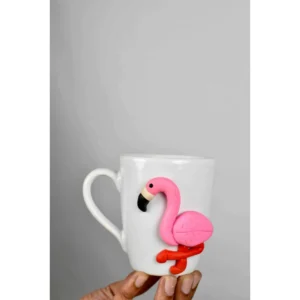 Handcrafted Flamingo Ceramic Mug – Cute 3D Tropical Coffee Cup