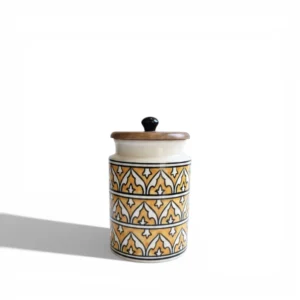 Amber Moor Ceramic Storage Jar with Wooden Lid