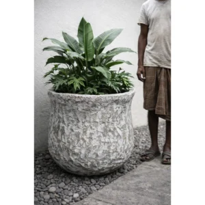 Rustic Limestone Boulder Planter