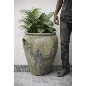 Rustic Verdigris Amphora Planter