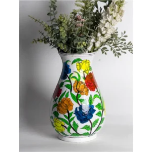 Handcrafted Multicolor Floral Ceramic Vase – Decorative Hand-Painted Flower Vase