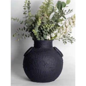 Midnight Earth Textured Amphora Vase
