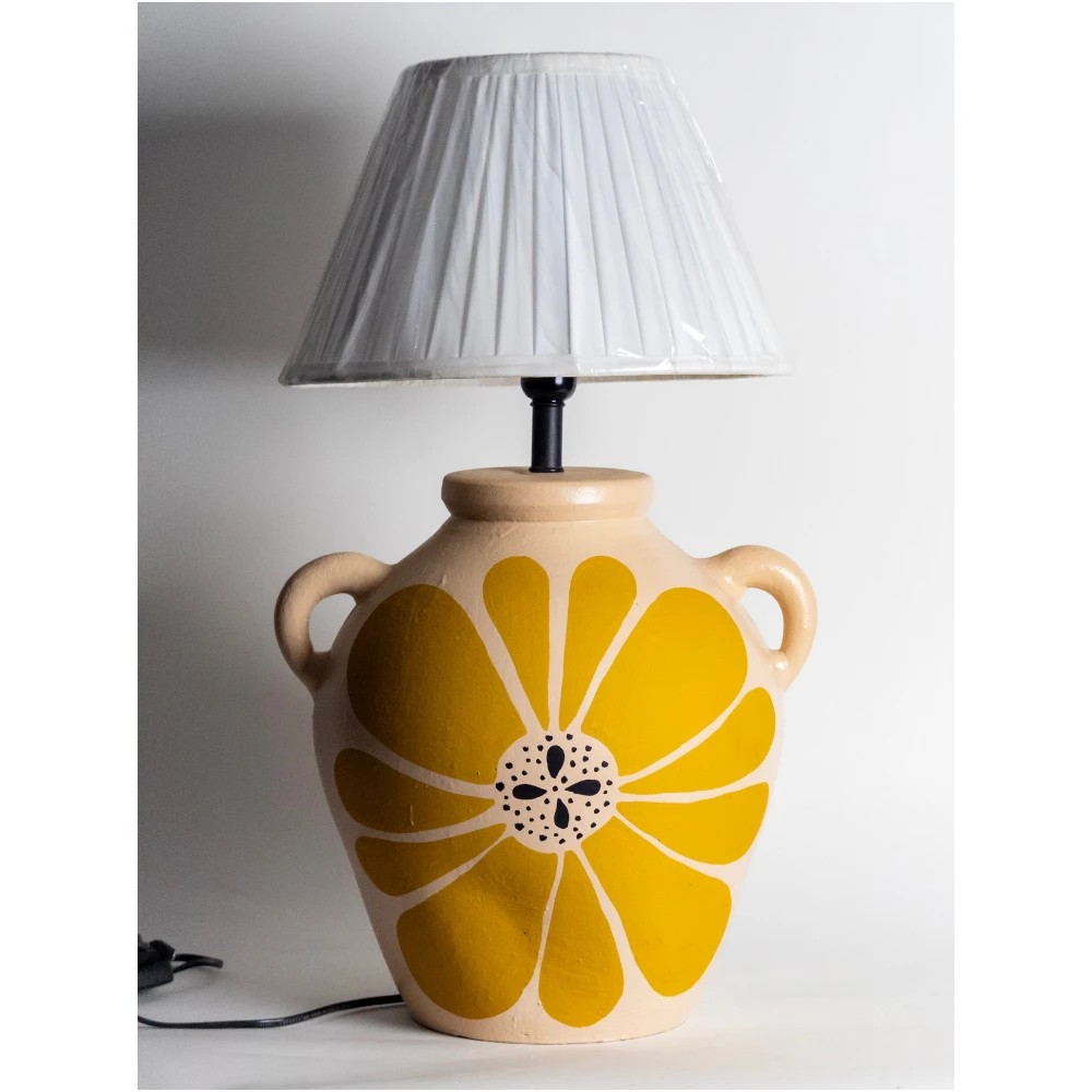 Sunburst Bloom Ceramic Lamp