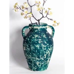 Emerald Patina Ceramic Vase