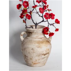 Desert Ivory Amphora Ceramic Vase