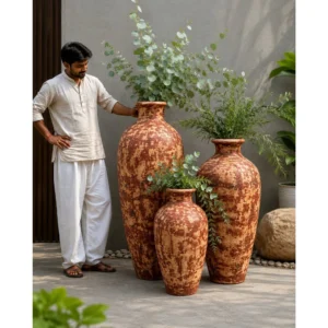 Aged Copperstone Amphora Vase