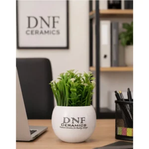 Elegant Oval Ceramic Desk Planter