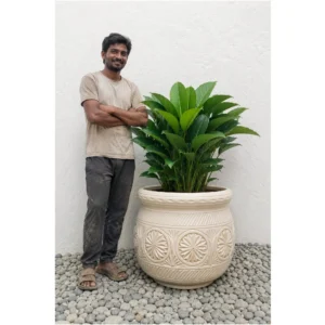 Ivory Medallion Heritage Ceramic Planter