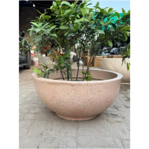 Blush Terrazzo Bowl Fiber Planter
