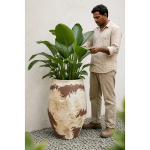 Antique Ivory Drift Tall Planter