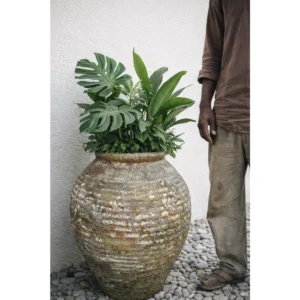 Weathered Stone Belly Planter