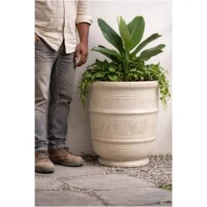 Ivory Heritage Embossed Planter