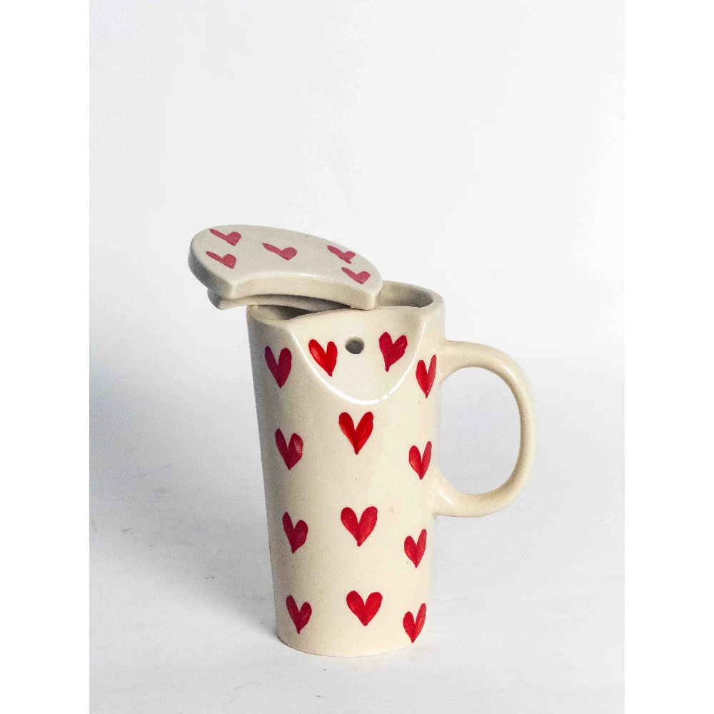 Heart Bliss Ceramic Infuser Mug with Lid