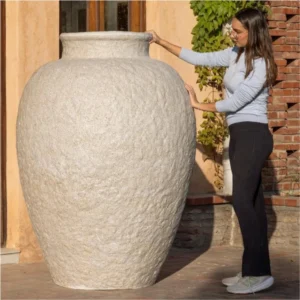 Monumental Ivory Stone Grand Urn Planter