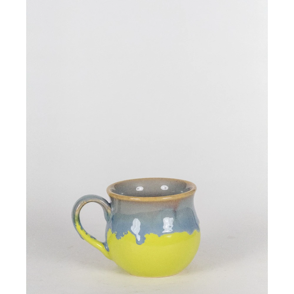 Lime Splash Glazed Ceramic Coffee Mug