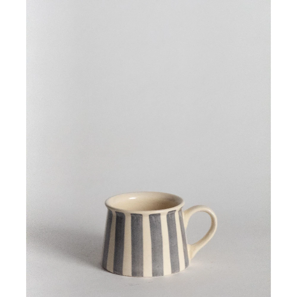 Classic Grey Stripe Ceramic Coffee Mug