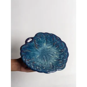 Handcrafted Blue Floral Ceramic Hanging Bowl