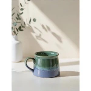 Handcrafted Ceramic Mug – Sage Green & Periwinkle Blue Glaze
