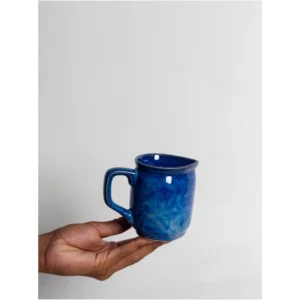 Handcrafted Blue Reactive Glaze Ceramic Mug