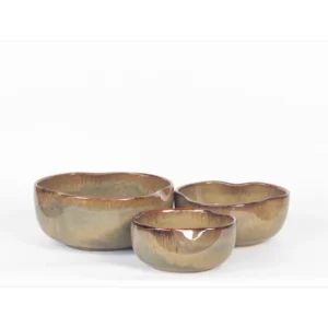 Handcrafted Reactive Glaze Ceramic Bowl Set