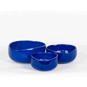 Cobalt Blue Glazed Ceramic Bowl Set
