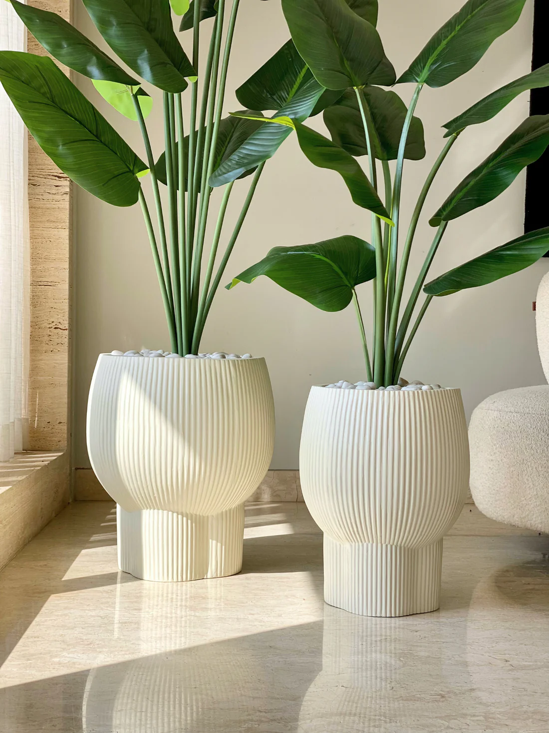 Sahara Ripple Fiberglass Planter Set