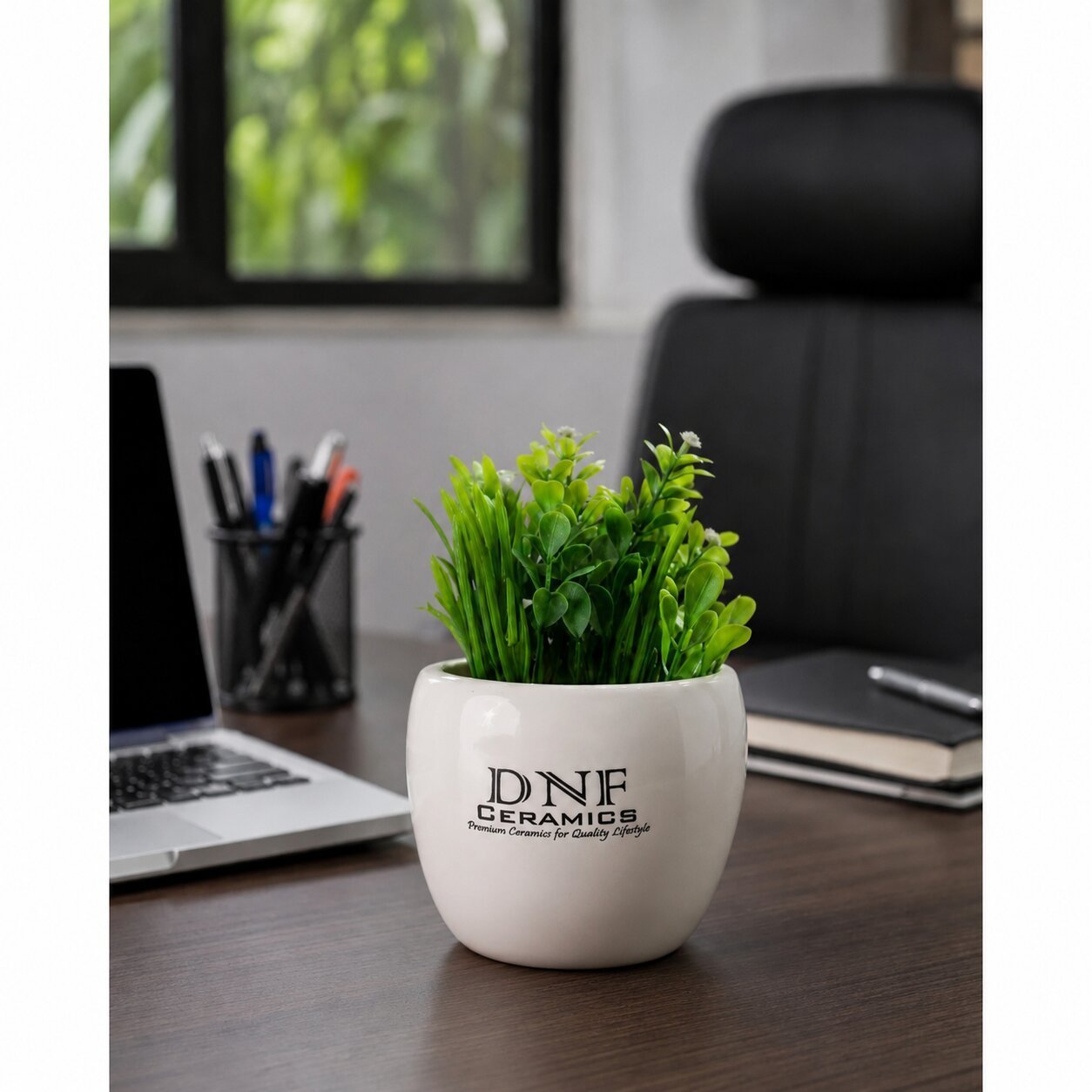 Premium Round Ceramic Desk Planter