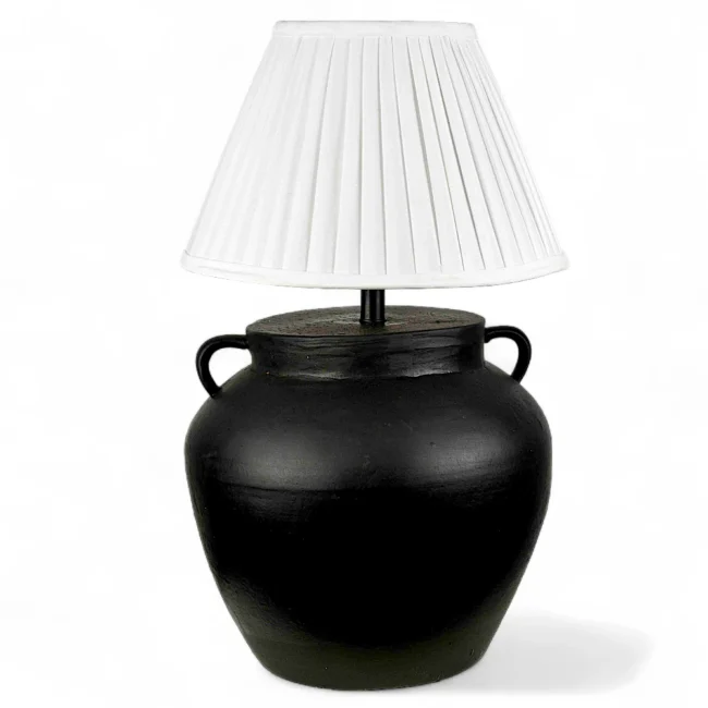 Classic Matte Black Ceramic Table Lamp
