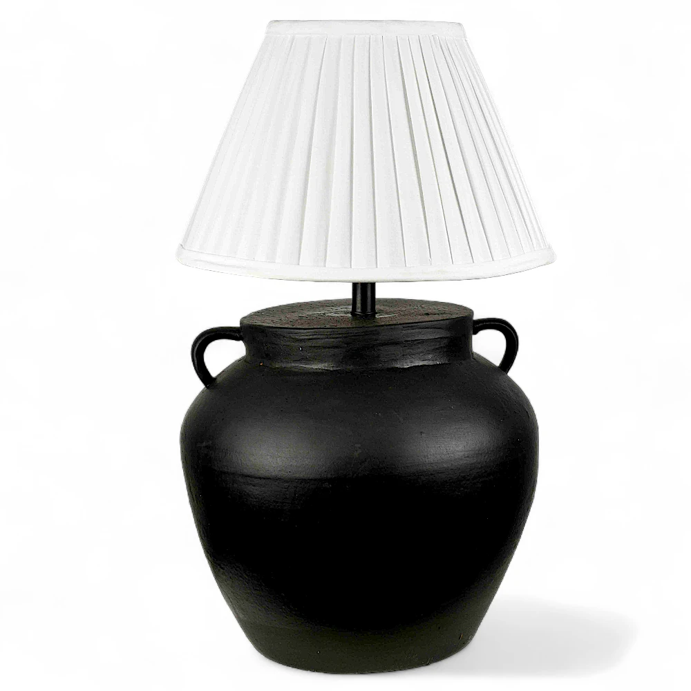 Classic Matte Black Ceramic Table Lamp