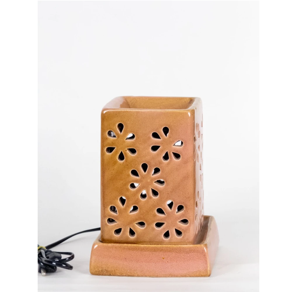 Terracotta Blossom Square Ceramic Aroma Oil Diffuser