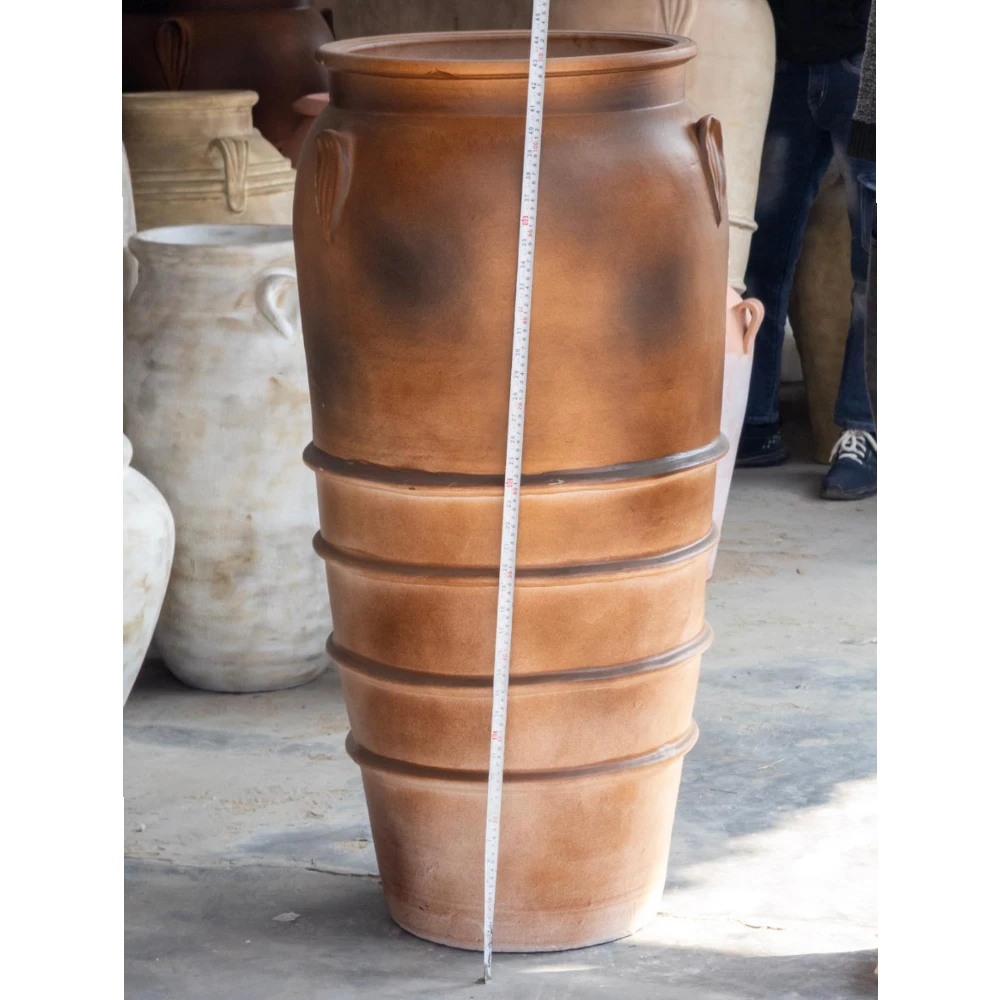 Imperial Ribbed Terracotta Storage Urn