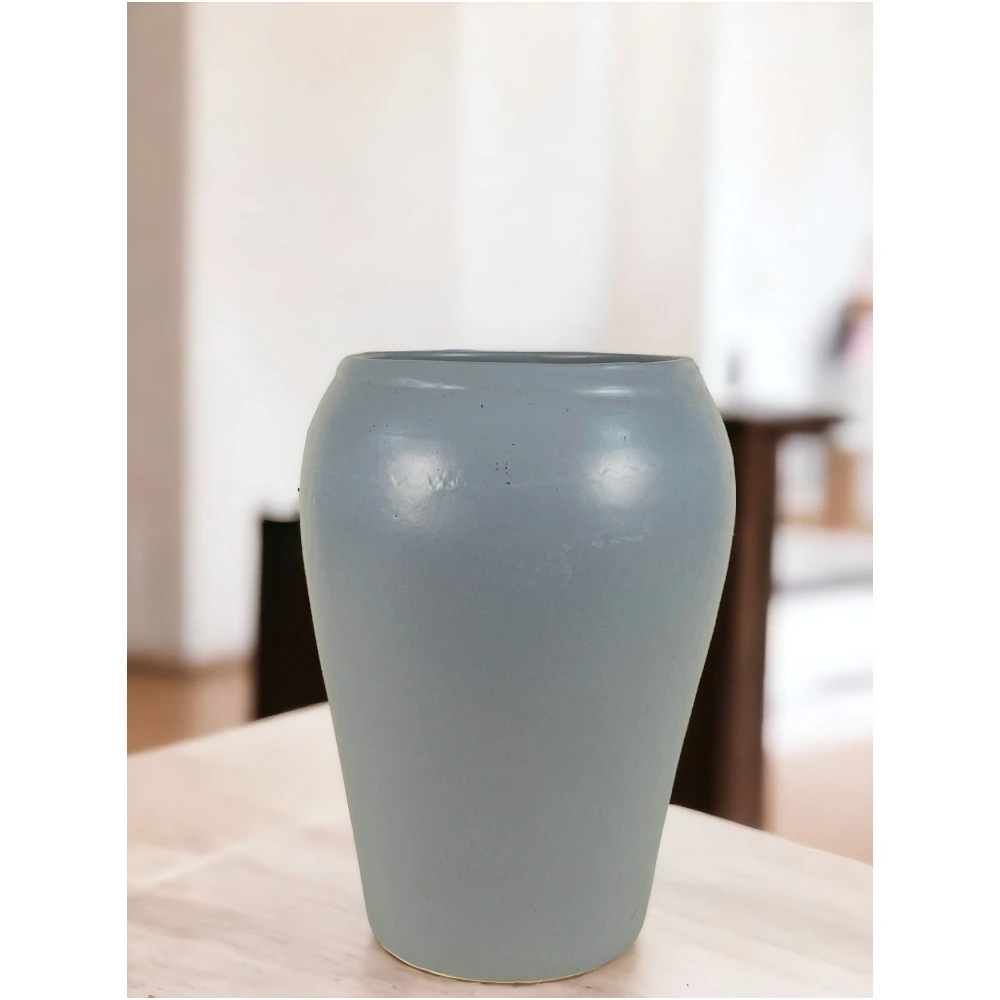 Matte Mist Grey Ceramic Vase
