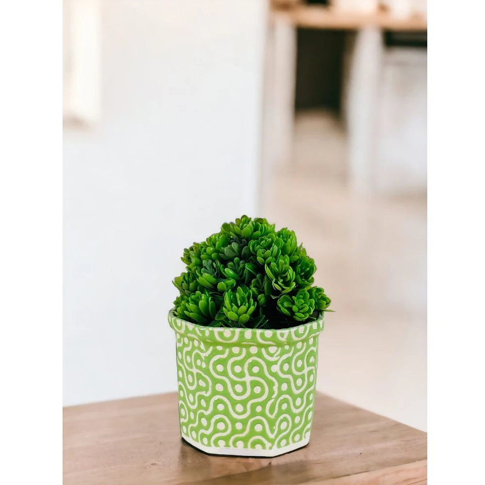 Lime Luxe Textured Ceramic Planter