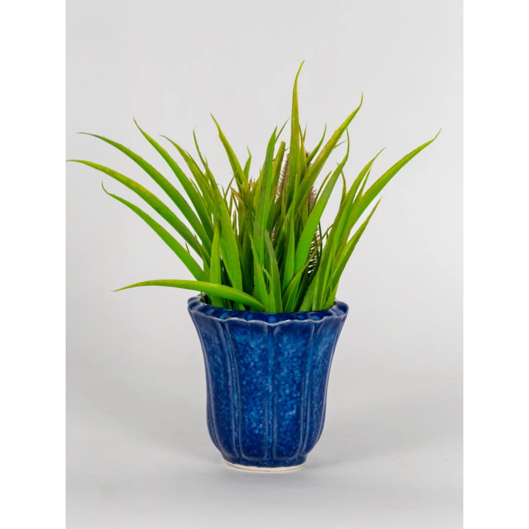 Ocean Crest Fluted Ceramic Planter