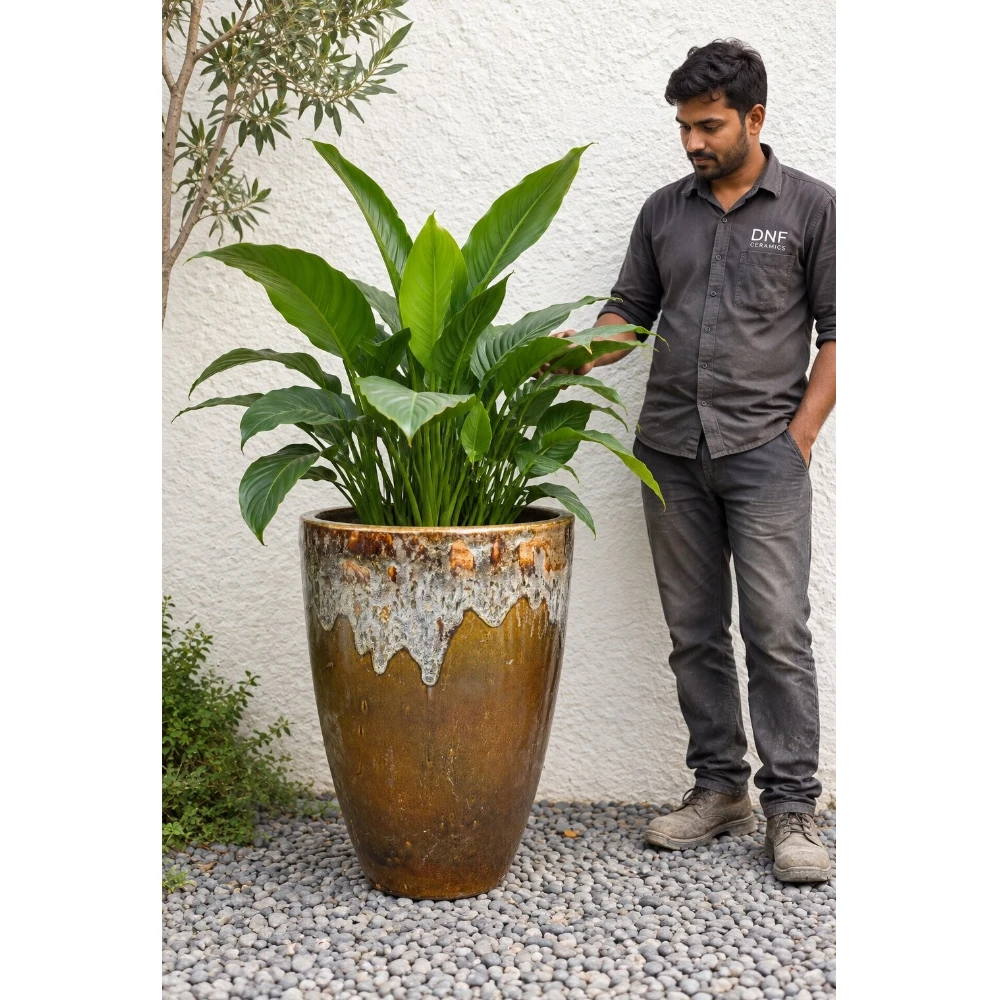 Antique Drip Glaze Ceramic Planter